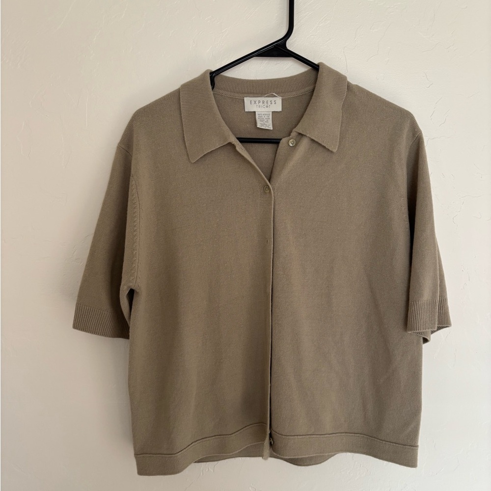Express Beige Knit Cardigan